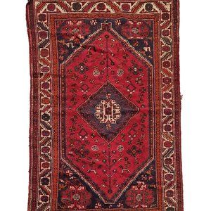 Vintage Persian Rug, 5x9, Shiraz Carpet, Oriental Rug, Bohemian Home Decor